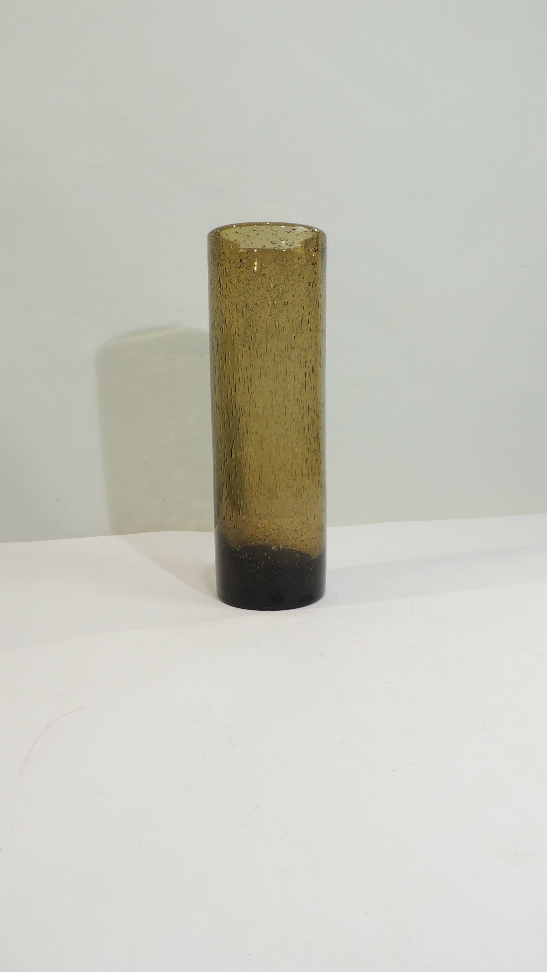 Vintage Bandor bubble vase – amber blown glass – 1960s design – decoration