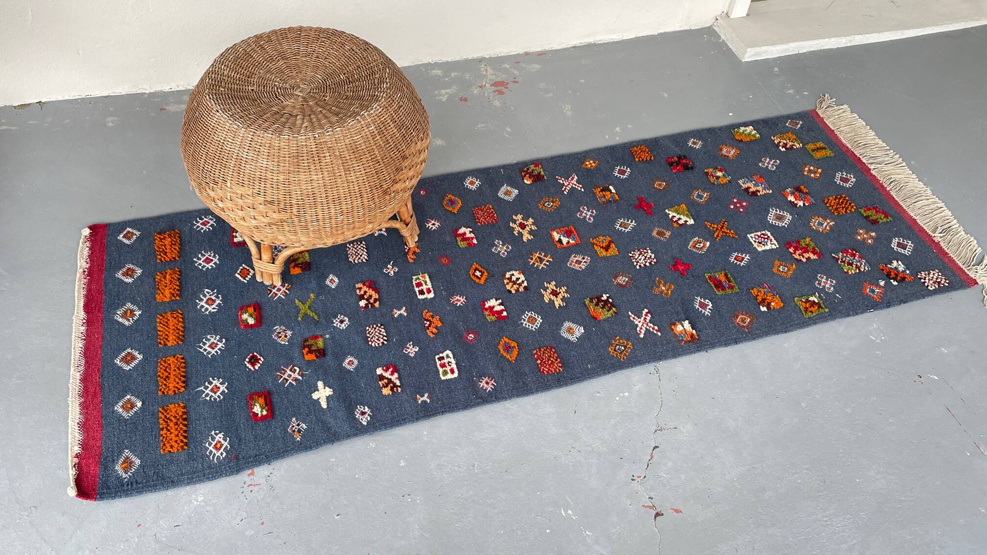 Berber Kilim Hallway Rug VINTAGE Velvet Patterns