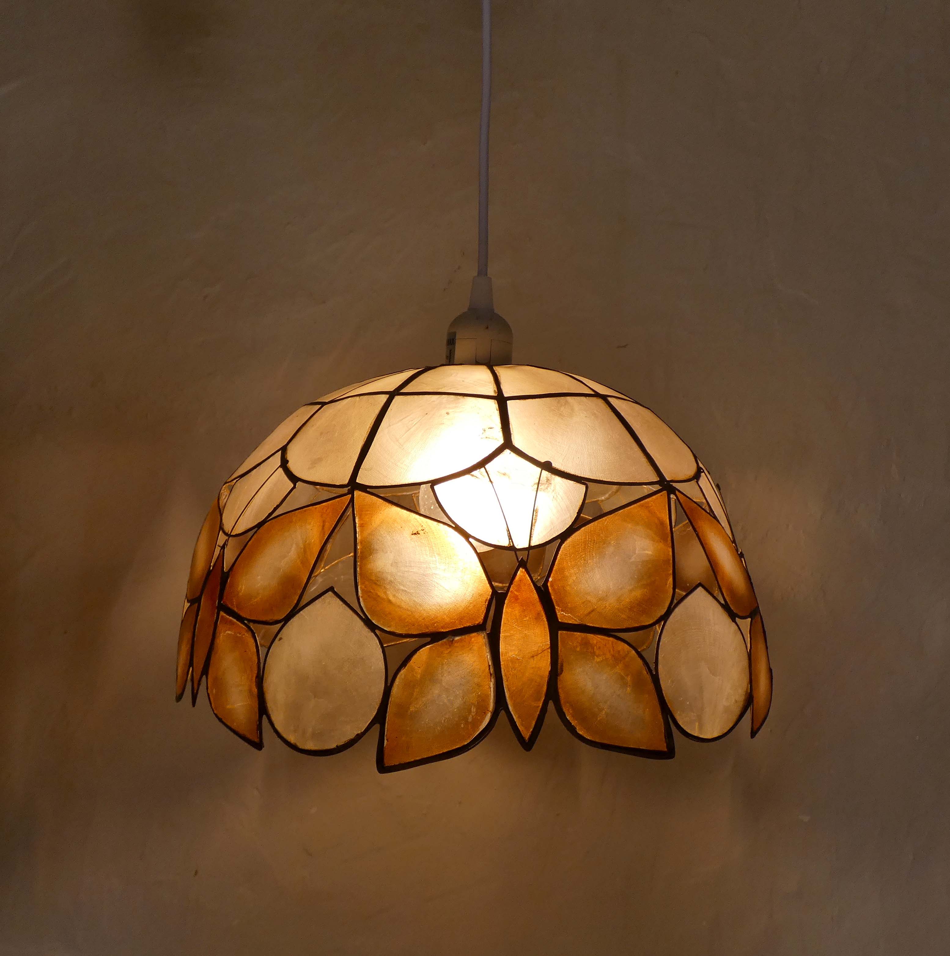 Suspension mother-of-pearl luminaire vintage butterfly decoration