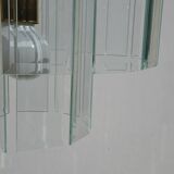 Grand lustre en verre, 46 plaques biseautées suspendues
