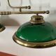 Lighting, billiard chandelier in brass and opaline