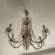 Chandelier with brass and glass grapevines