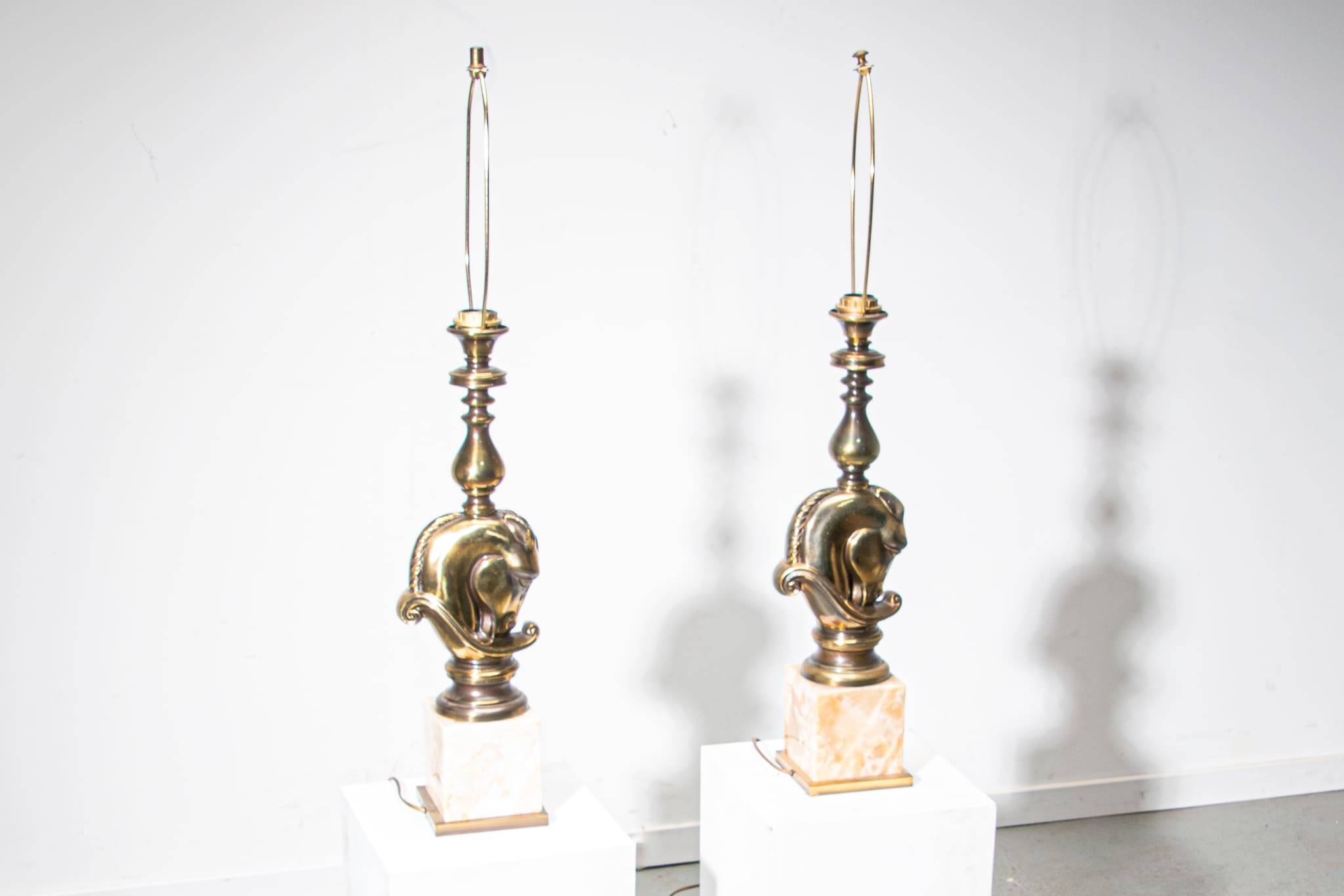 Ensemble de lampes de table à tête de cheval Deknudt