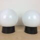 Paire d'appliques globe opaline et bakélite RZB Leuchten