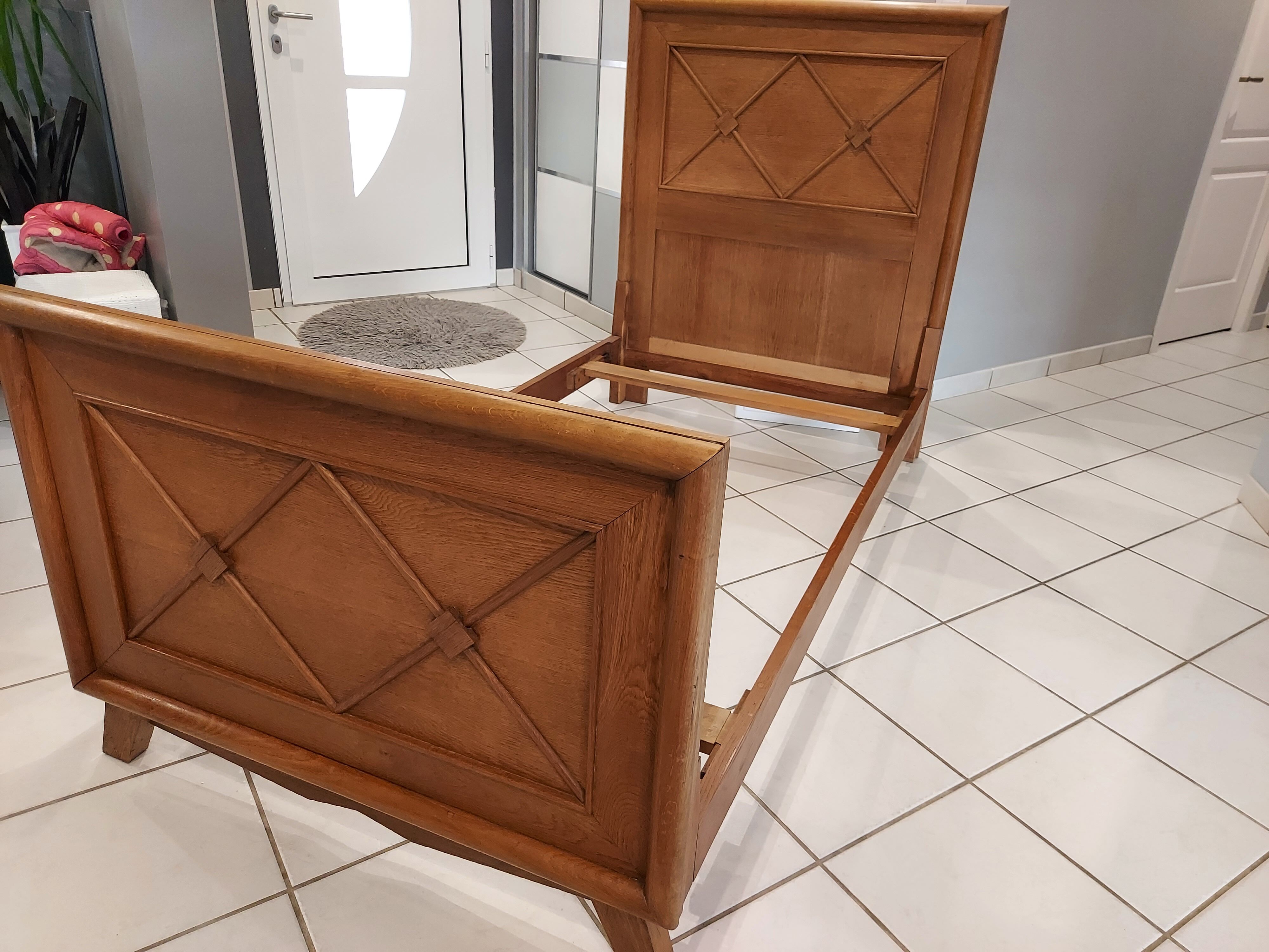 Single bed with crosspieces Manufrance vintage 1950