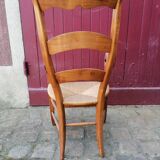Fauteuil à crosses en bois et paillage - Style Louis Phillipe.