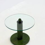 Italian side tables with bamboo base and glass top