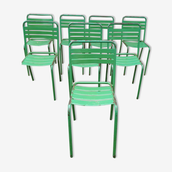 Set of 8 metal chairs