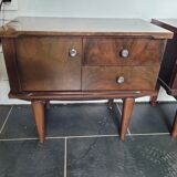 Pair of vintage 70s walnut bedside tables