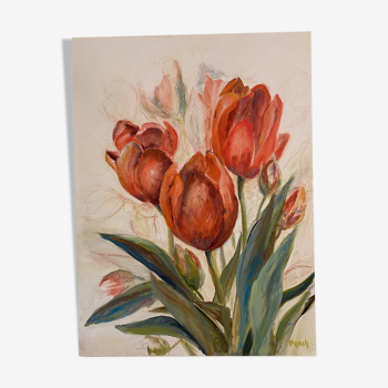 Toile tulipe