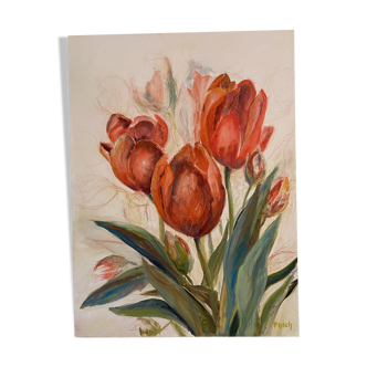 Toile tulipe