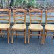 4 solid wood straw-seated Louis Philippe chairs, oak, 20th century.