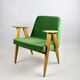 Light green velvet 366 lounge chair by Józef Chierowski, 1970s