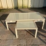 2 vintage 1970s ivory coffee tables
