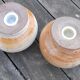 round salt and pepper shaker signed Grés du Marais, France, 60s