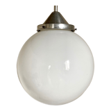 Vintage suspension ball opaline white diameter 30 cm