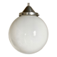 Vintage suspension ball opaline white diameter 30 cm