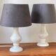 Paire lampes albâtre vintage