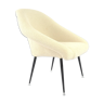 Fauteuil coquille bouclette beige