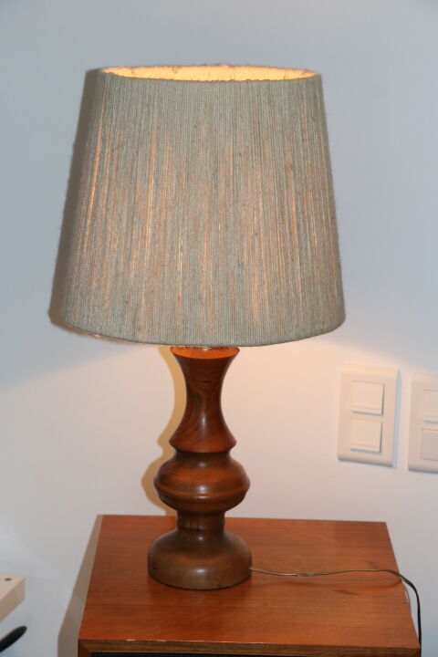 Wood lamp with rope shade 640mm