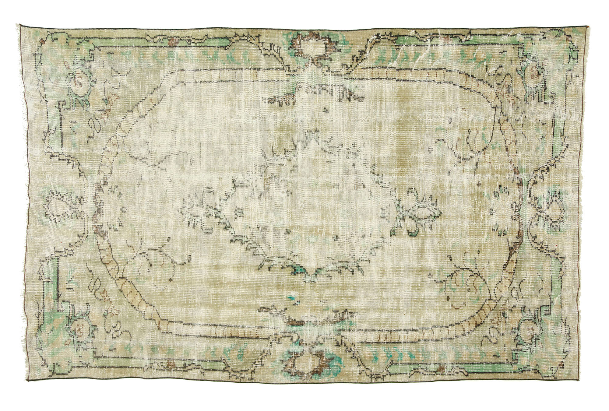 Anatolian handmade vintage rug 231 cm x 144 cm