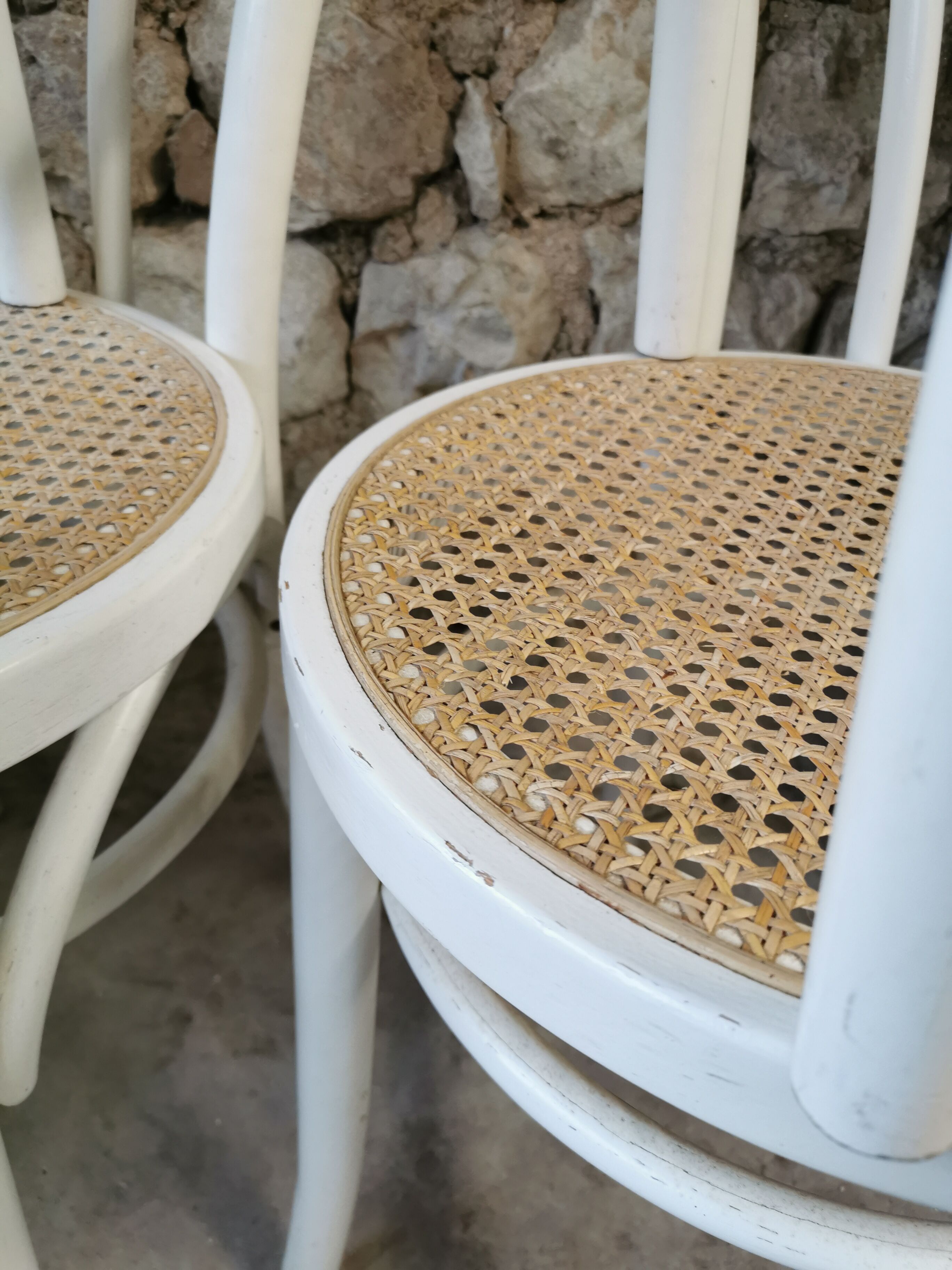 Suite of 6 canned bistro chairs