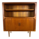 Bibliothèque vintage Dyrlund en teck avec portes coulissantes – Danemark années 1960