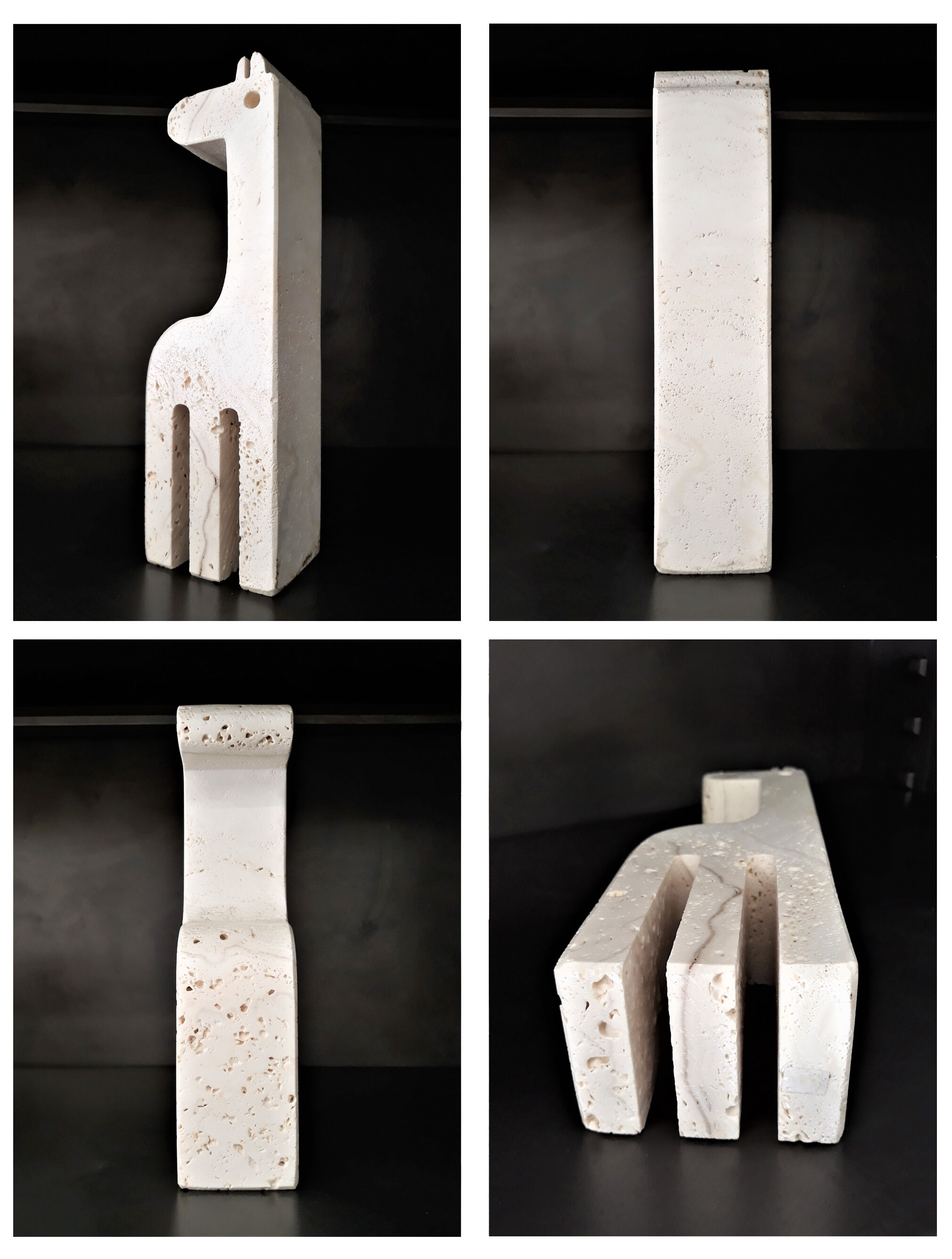 Pair of travertine bookends Fratelli Mannelli, 1970