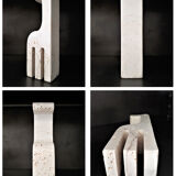 Pair of travertine bookends Fratelli Mannelli, 1970