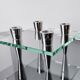 Square glass candleholder, 4 flames, denmark, 1970