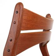 ACO Møbler / Erik Buck “310” teak chair / black leather / mid-century Danish modern design / 1960s / Buch