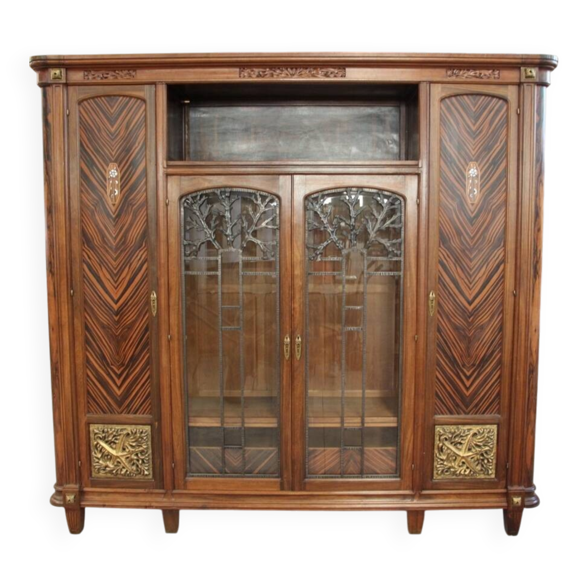 Art Deco period bookcase signed by Jules Cayette Nancy