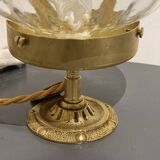 Mazzega Murano globe table lamp with golden brass base