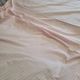 Drap ancien, pièce de tissu, 260x170cm, rayures rose et blanc