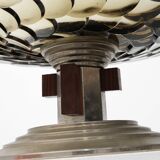 Art Deco Glass, wood and Metal Fruit Bowl, France, 1940s