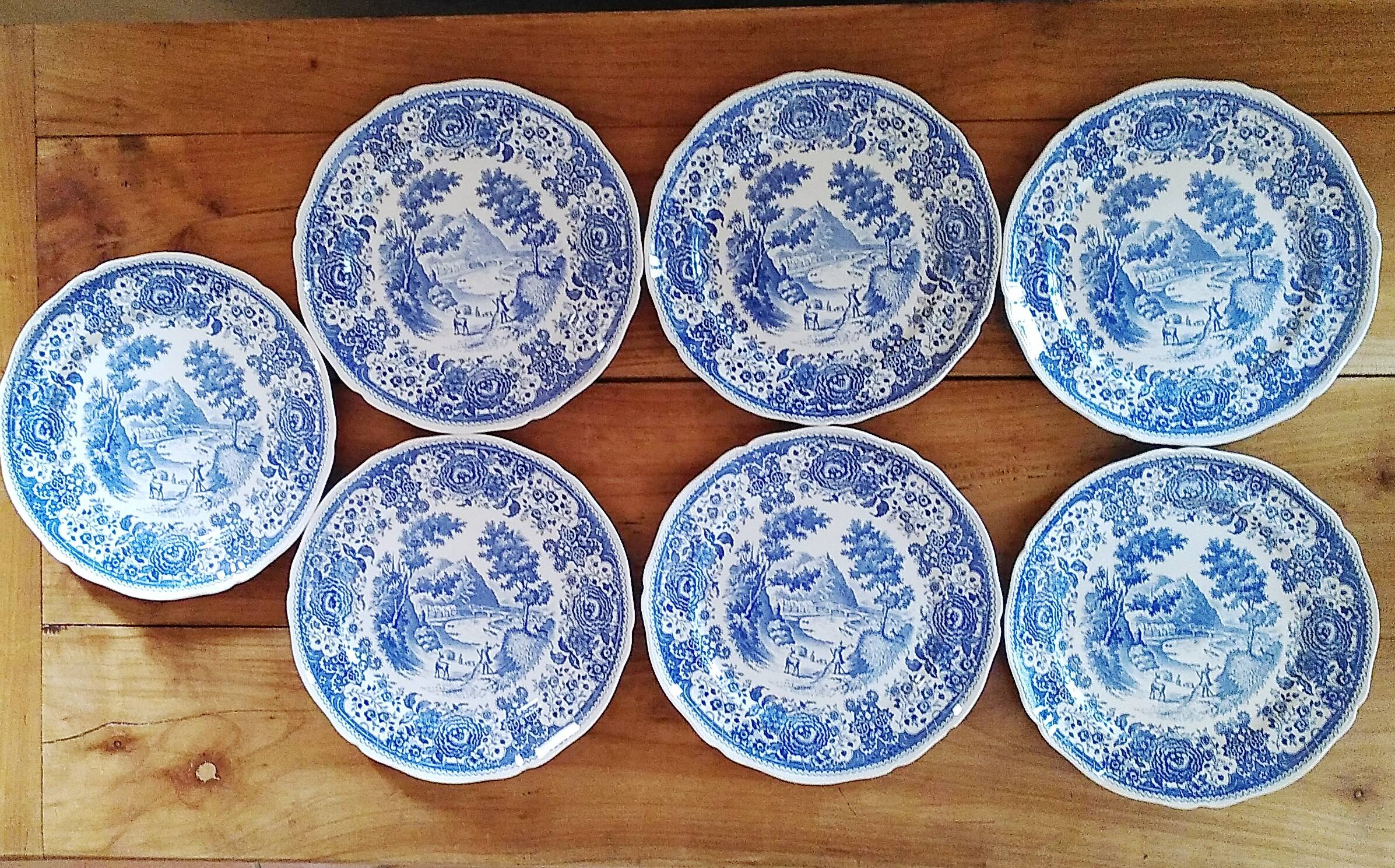 set of 7 Villeroy and Boch Burgenland Collection dinner plates