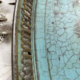 Large oval metal tray in the Napoleon III style, 1960s