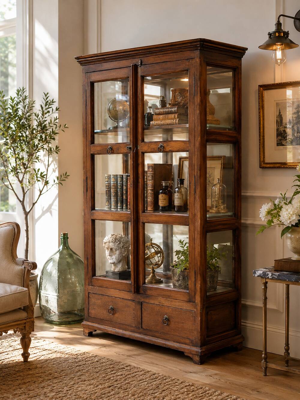 Vitrine en chêne, XIXème