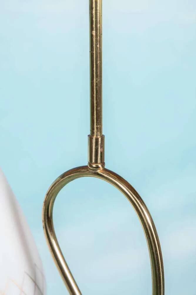 Suspension Midmod suédoise années 50, lampe vintage en opaline