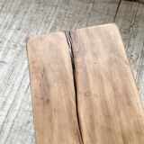 Oak farmhouse table and its two benches