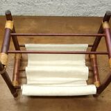 Vintage magazine holders 70's ~ rattan, burlap and wicker ~ France