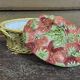 Strawberry basket in Sarreguemines slipware from the 1930s.