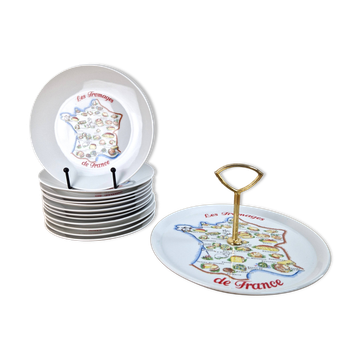 Cheese service Euro Porcelain - vintage plates and platter
