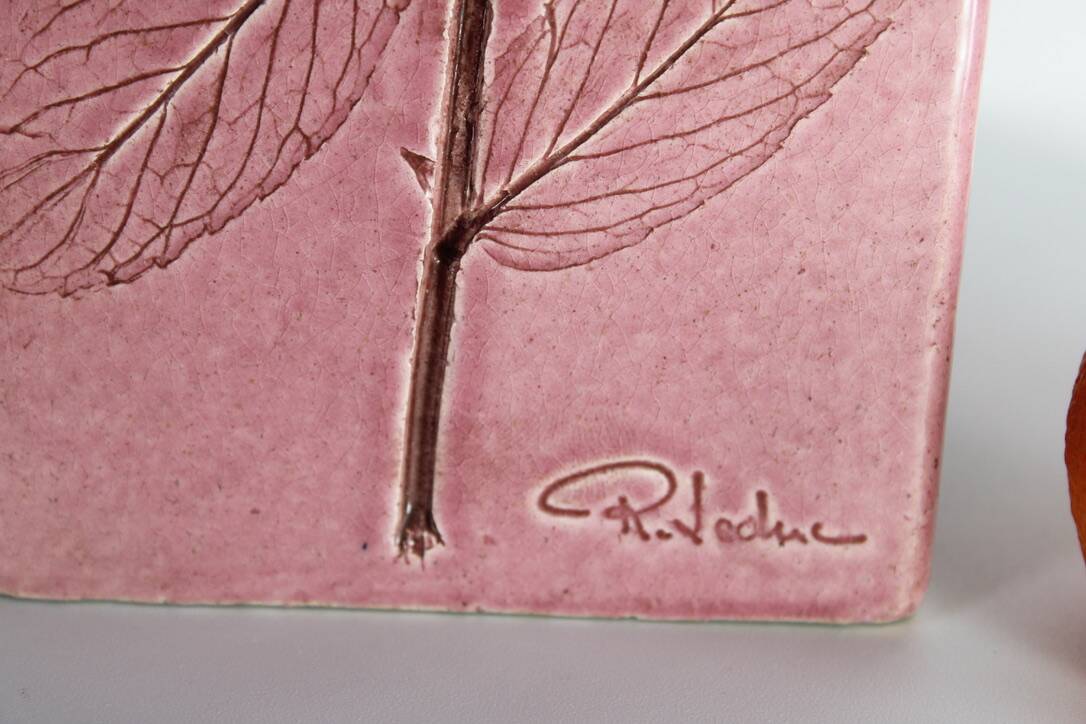 Vase Vallauris ceramic Leduc herbarium vintage pink 1960