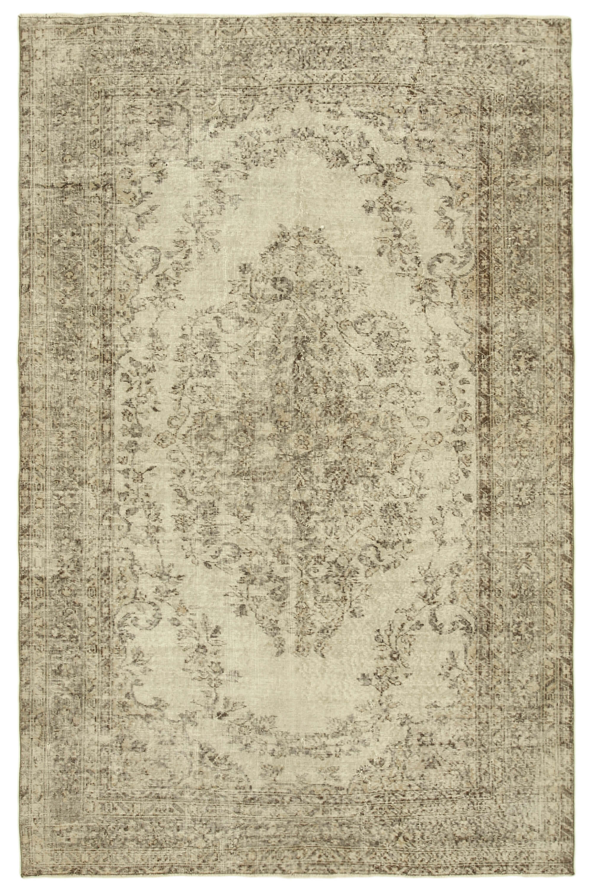 Hand-knotted unique turkish beige rug 200 cm x 300 cm