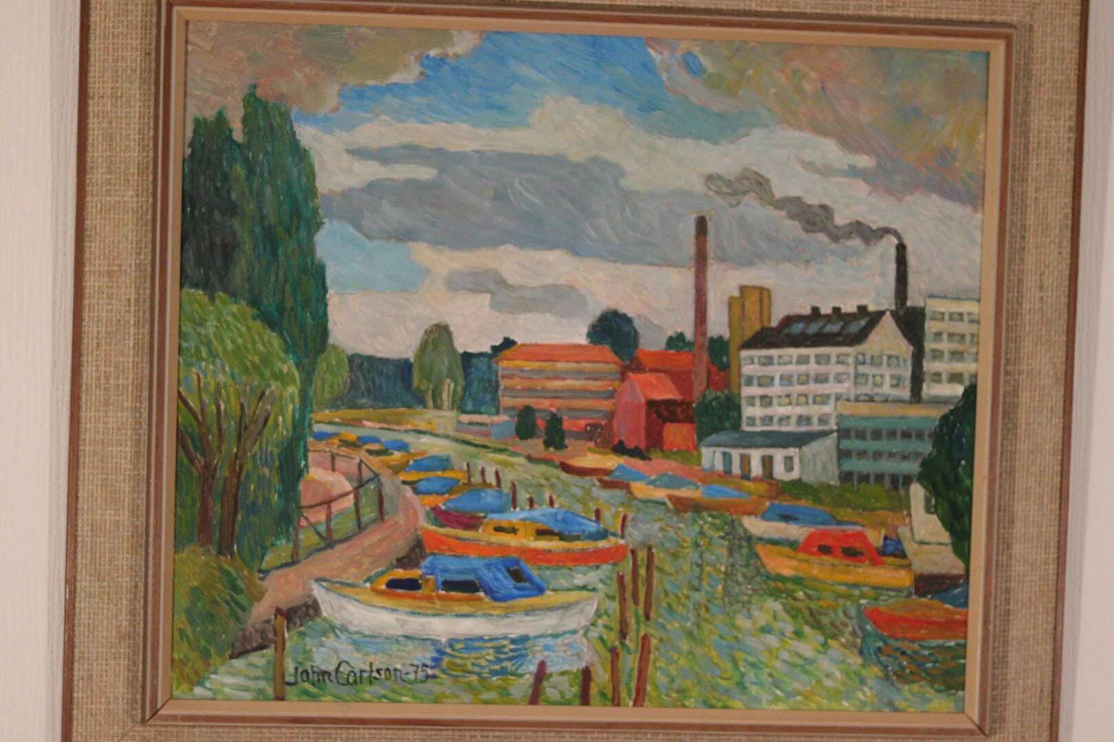 Original Swedish Oil on Panel – “Motif from Sundbyberg” by John Carlson