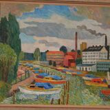 Original Swedish Oil on Panel – “Motif from Sundbyberg” by John Carlson