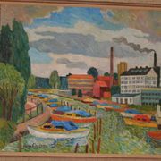 Original Swedish Oil on Panel – “Motif from Sundbyberg” by John Carlson
