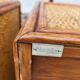 Pair of vintage maugrion rattan nightstands with drawers