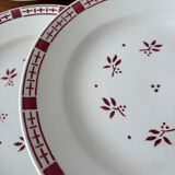 Set of 6 flat plates Sarreguemines & Digoin model Dominique